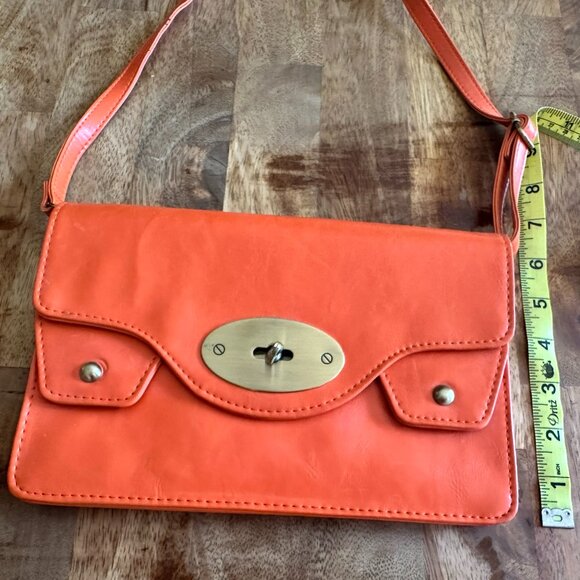 Orange Street Level Faux Leather Purse - Picture 1 of 8
